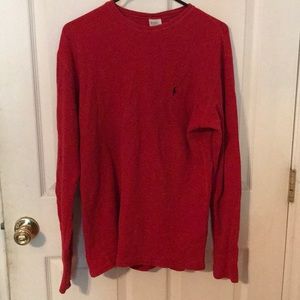 Red thermal long sleeve shirt